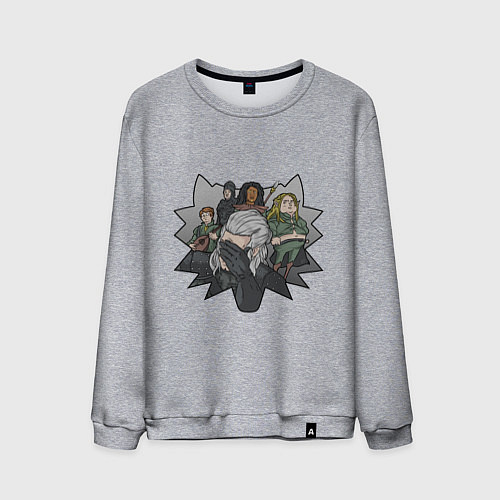 Мужской свитшот Ведьмак в печали / Меланж – фото 1
