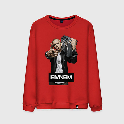 Мужской свитшот Eminem boombox / Красный – фото 1