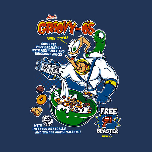 Мужской свитшот Червяк Джим / Тёмно-синий – фото 3