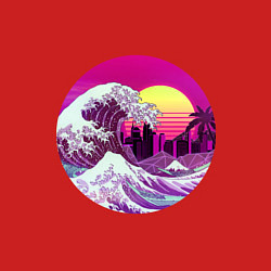 Свитшот хлопковый мужской Ретровейв волна, цвет: красный — фото 2