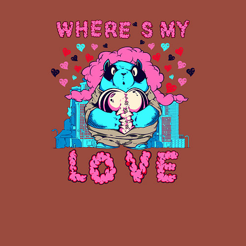 Мужской свитшот Где ты моя любовь / Кирпичный – фото 3