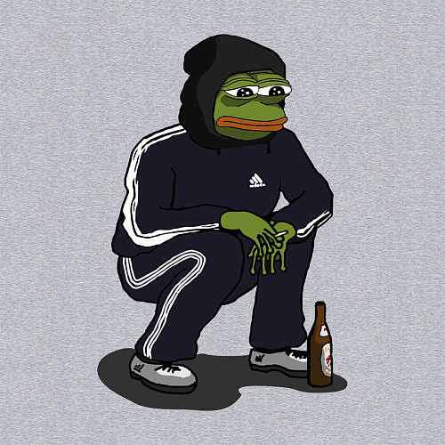 Мужской свитшот Pepe gopnik meme / Меланж – фото 3