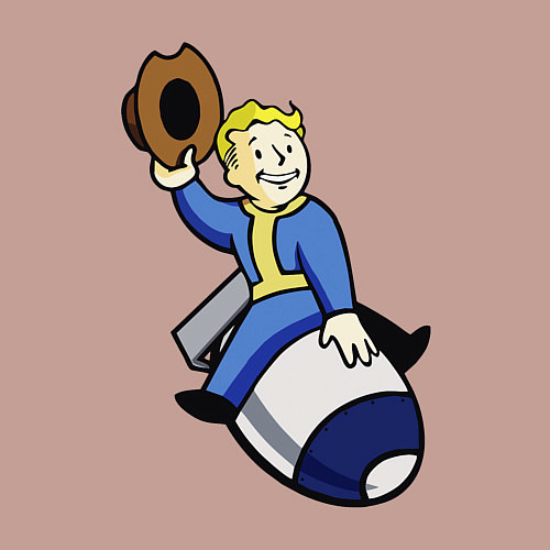 Мужской свитшот Vault boy - bomb rider / Пыльно-розовый – фото 3