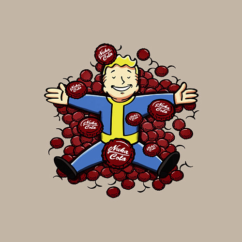 Мужской свитшот Vault boy caps / Миндальный – фото 3
