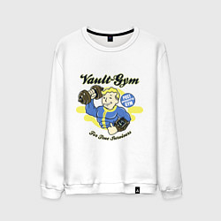 Свитшот хлопковый мужской Vault GYM - for true survivors, цвет: белый