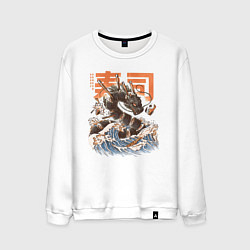 Мужской свитшот Суши дракон Канагавы