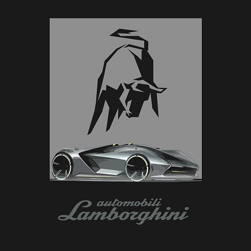 Мужской свитшот Lamborghini concept - Italy / Черный – фото 3