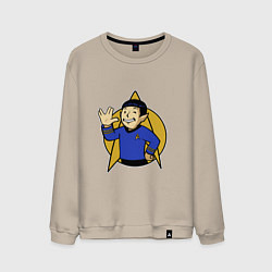 Свитшот хлопковый мужской Spoke - vault boy, цвет: миндальный