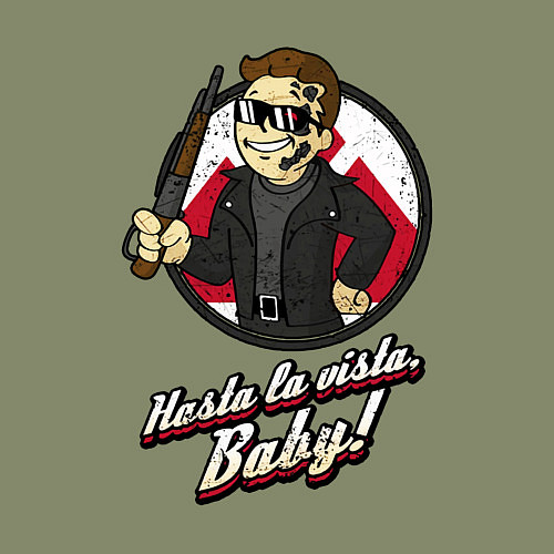 Мужской свитшот Vault boy - terminator / Авокадо – фото 3