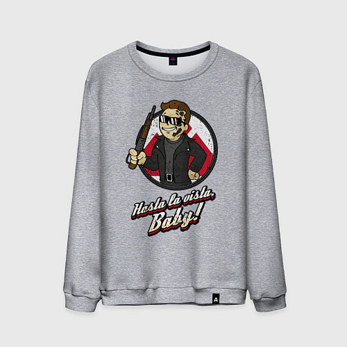 Мужской свитшот Vault boy - terminator / Меланж – фото 1