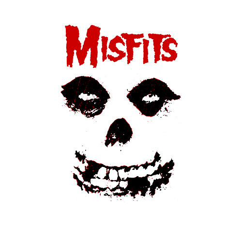 Мужской свитшот Misfits классический череп / Белый – фото 3