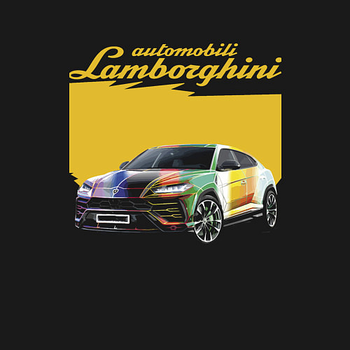 Мужской свитшот Lamborghini Urus - Italy / Черный – фото 3