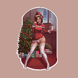 Свитшот хлопковый мужской Sexy Christmas girl, цвет: пыльно-розовый — фото 2