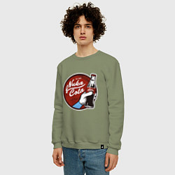 Свитшот хлопковый мужской Nuka cola sticker, цвет: авокадо — фото 2