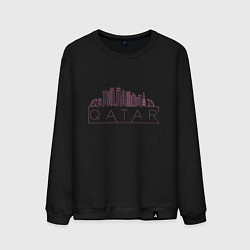 Свитшот хлопковый мужской Qatar city, цвет: черный