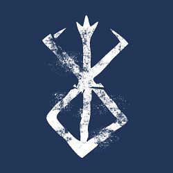 Свитшот хлопковый мужской Берсерк аниме - белый гранж, цвет: тёмно-синий — фото 2