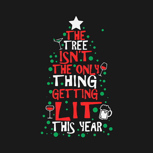 Мужской свитшот Ёлка не единственное что зажжётся в 2023 / Черный – фото 3