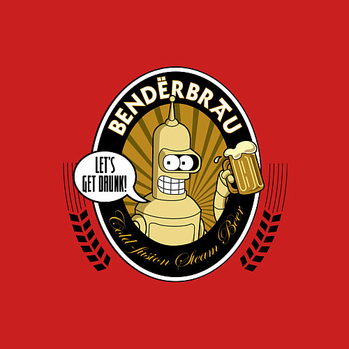 Мужской свитшот Benderbrau - lets get drunk / Красный – фото 3