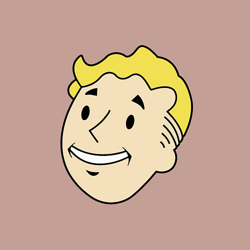 Мужской свитшот Vault boy head / Пыльно-розовый – фото 3