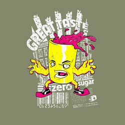 Свитшот хлопковый мужской Стакан с напитком, цвет: авокадо — фото 2