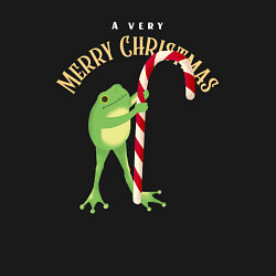 Свитшот хлопковый мужской Merry christmas from a frog, цвет: черный — фото 2
