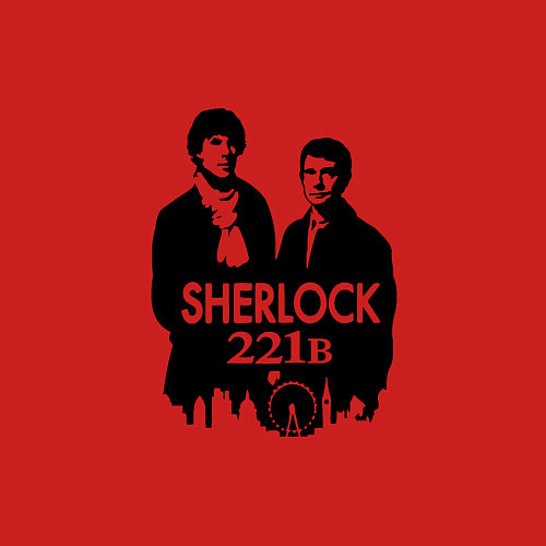 Мужской свитшот Sherlock 221B / Красный – фото 3