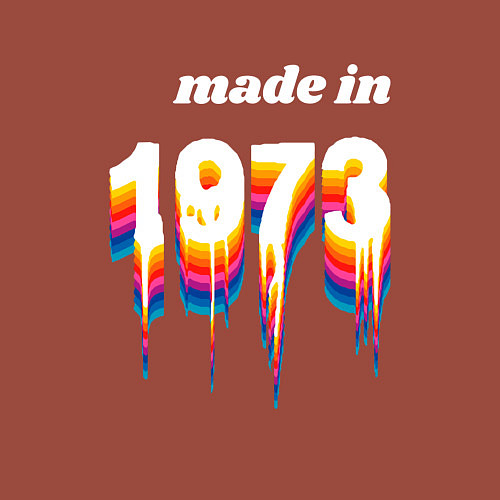 Мужской свитшот Made in 1973 liquid art / Кирпичный – фото 3