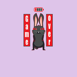 Свитшот хлопковый мужской Черный кролик game over, цвет: лаванда — фото 2