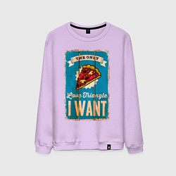 Свитшот хлопковый мужской Pizza - love triangle - i want, цвет: лаванда