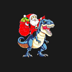 Свитшот хлопковый мужской Father Christmas on a dinosaur, цвет: черный — фото 2