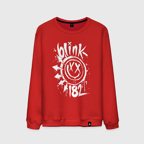 Мужской свитшот Blink 182 logo / Красный – фото 1
