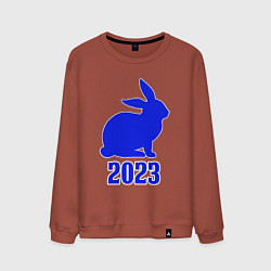 Мужской свитшот 2023 силуэт кролика синий