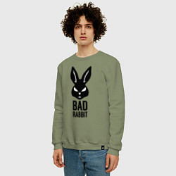 Свитшот хлопковый мужской Bad rabbit, цвет: авокадо — фото 2