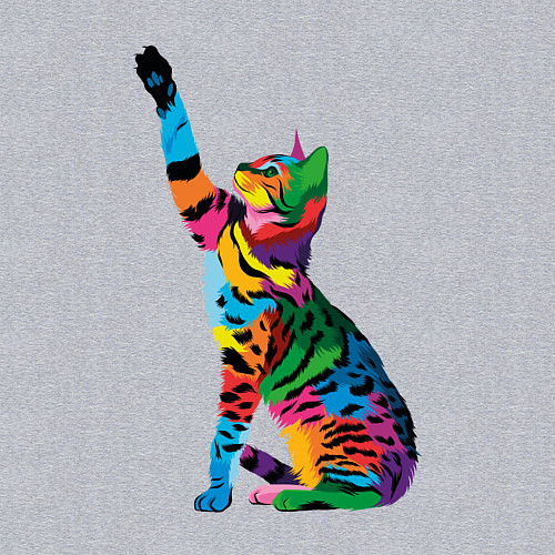 Мужской свитшот Бенгальская кошка / Меланж – фото 3
