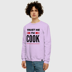 Свитшот хлопковый мужской Trust me - Im cook, цвет: лаванда — фото 2