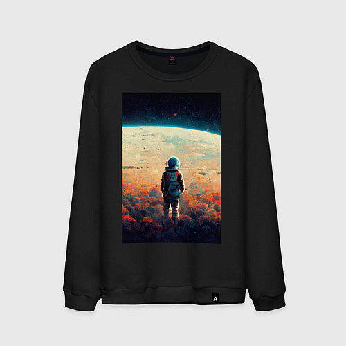 Мужской свитшот I want to be an astronaut / Черный – фото 1