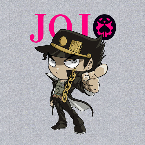 Мужской свитшот Дзётаро Кудзё - character - stylization / Меланж – фото 3