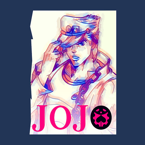 Мужской свитшот Дзётаро Кудзё - персонаж / Тёмно-синий – фото 3