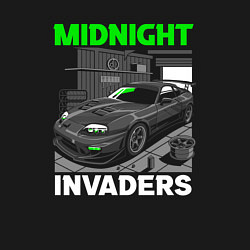 Свитшот хлопковый мужской Midnight inviders - Toyota Supra, цвет: черный — фото 2