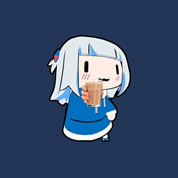 Свитшот хлопковый мужской Гура акула протягивает стакан, цвет: тёмно-синий — фото 2