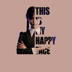 Свитшот хлопковый мужской Wednesday: This Is My Happy Face, цвет: пыльно-розовый — фото 2