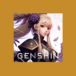 Свитшот хлопковый мужской Genshin Impact art, цвет: горчичный — фото 2