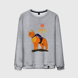 Свитшот хлопковый мужской Stray - cat logo, цвет: меланж