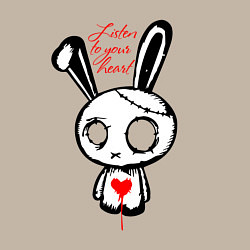 Свитшот хлопковый мужской Слушай своё сердце - rabbit, цвет: миндальный — фото 2