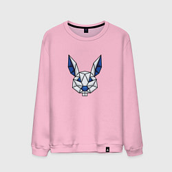 Свитшот хлопковый мужской Кролик lowpoly, цвет: светло-розовый