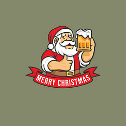 Свитшот хлопковый мужской Christmas beer, цвет: авокадо — фото 2