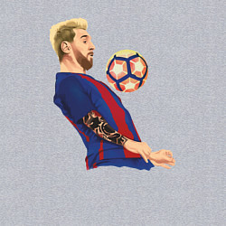 Свитшот хлопковый мужской Messi Barcelona, цвет: меланж — фото 2