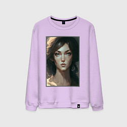 Свитшот хлопковый мужской Волнение, масло, цвет: лаванда