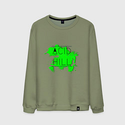 Свитшот хлопковый мужской Acid hill green toxic, цвет: авокадо