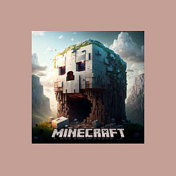 Свитшот хлопковый мужской Жуткая пещера Minecraft, цвет: пыльно-розовый — фото 2